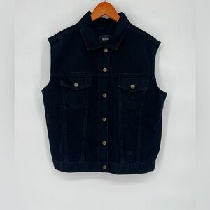 BILLEBEINO Wash Black Denim Vest size L